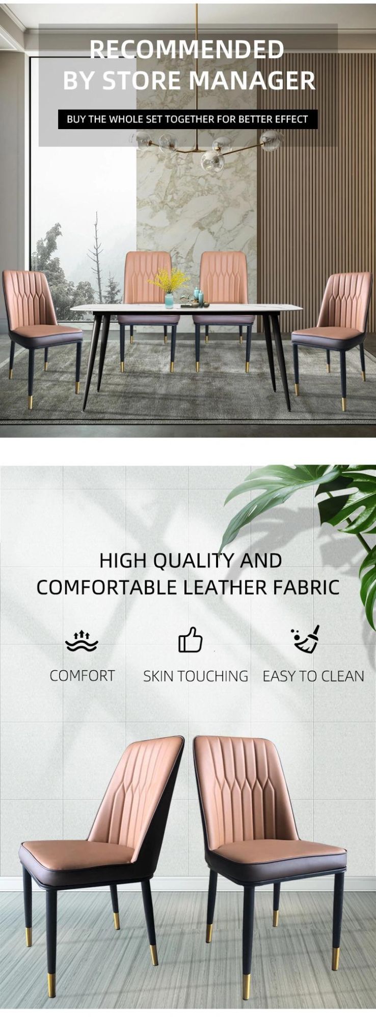 Wholesale Market Modern Hotel Furniture Leather Dining Chairs