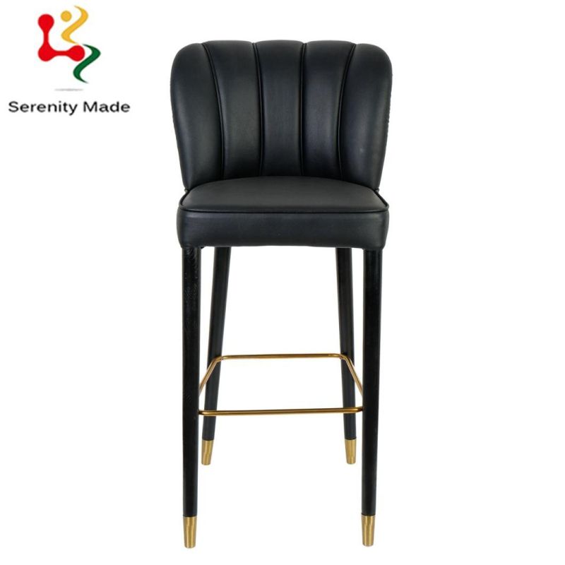 Luxury PU Leather Upholstery Leather Cushion High Counter Stool