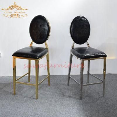 Rose Gold Metal Cheap Velvet Bar Counter Stool Home Modern Minimalist Casual Cafe High Bar Chairs Furniture for Bar Table Sale