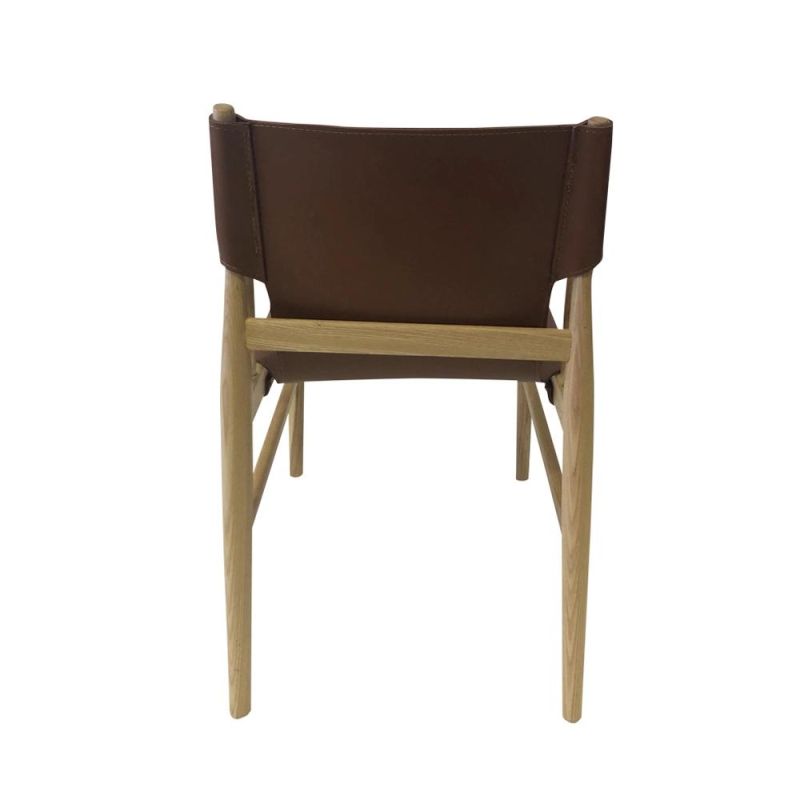 Modern Style Wooden Frame Leather Seat Dining Chairs for Restaurant Use