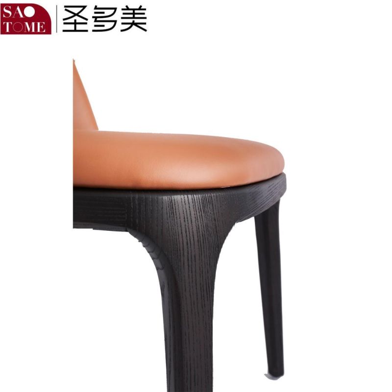 Modern Restaurant Furniture Leather Armless Orange Dining Chair