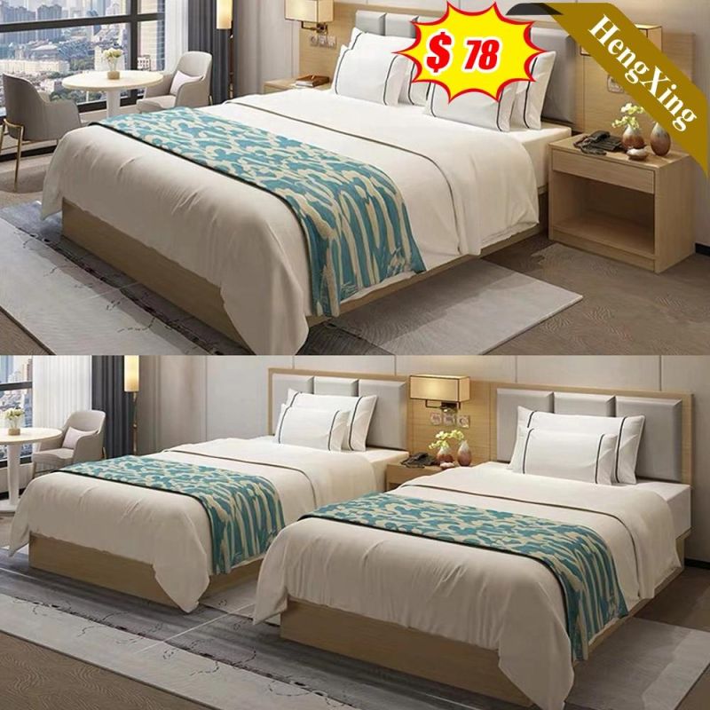 Large Bedroom Suite Hotel Headboard Bed Base TV Stand Hotel Furniture Bedroom Triple Bed