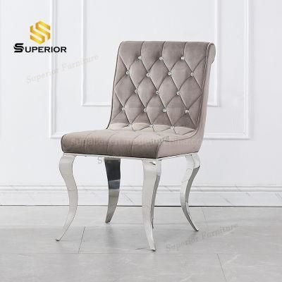 New Interior Home Furniture Upholstery Metal Dining Chairs