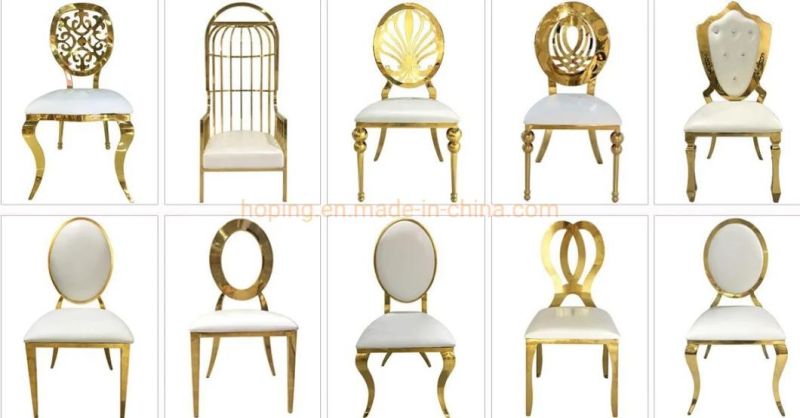 Outdoor Wedding Event Party Furniture High Square Design Feel Back Stainless Steel Leather Hotel Wedding Dining Chair