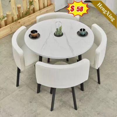 High Quality Restaurant Rectangle Round Shape White Black Iron Metal Luxury Dining Tables