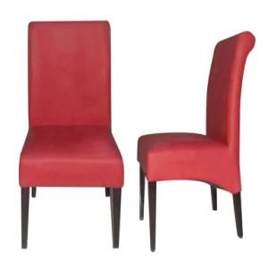 Elegant Red Leather Upholstered Metal Restaurant Dining Chairs (DC-034)