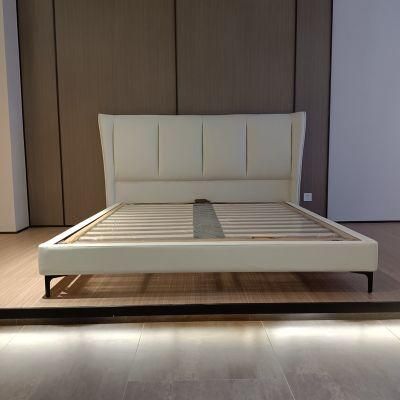 Modern Black Leathertte Bed Frame Wood Bed Fashion Bedsteads Double Bed Bedroom