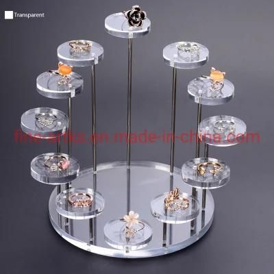 Hot Sales Exquisite Revolving Discs Acrylic Earring Organizer Jewelry Display Stand