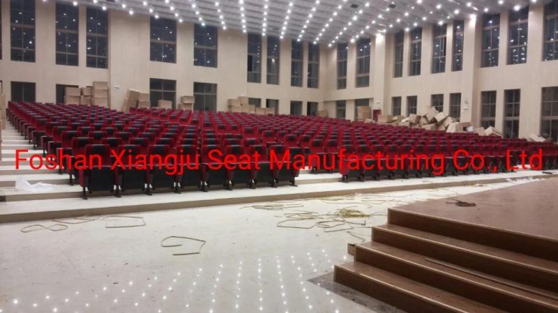 Concert Assembly Hall Foldable Church Used Auditorium Chairs Wooden Armrest, Fabric Auditorium Seating Price