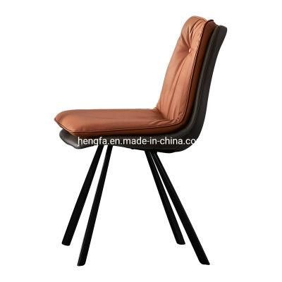 Modern Living Room Home Furniture Sets Leather Metal Dining Chairs