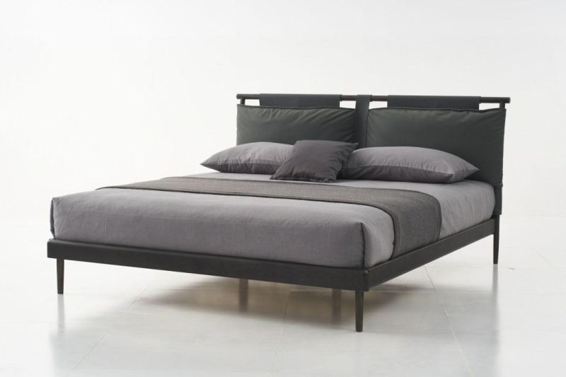 Be2013 Leather Bed, Bedroom Set Italian Modern Design in Home and Hotel