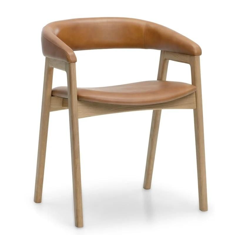 Wooden Factory Wholesales Restaurant Furniture Modern Dining Chair Commercial Grade Restaurant Furniture Leather Decoration Solid Wood Frame Dining Chair