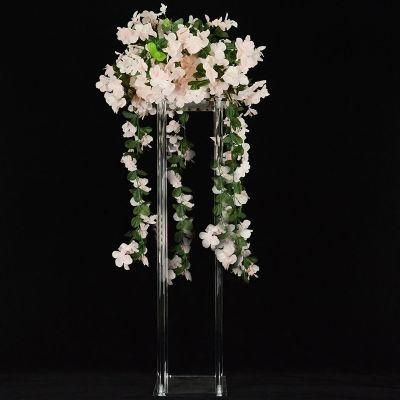 Hot Sale Event Decoration Square Column Acrylic Flower Display Stand for Party