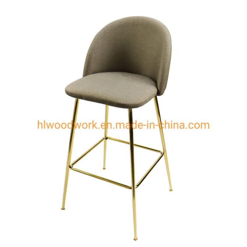 Hot Selling Good Quality Green Velvet Fabric Upholstery Restaurant Hotel Velvet Dining Chair Nordic Hotel Leather Gold Steel Modern Hotel Bar Stool Chairs