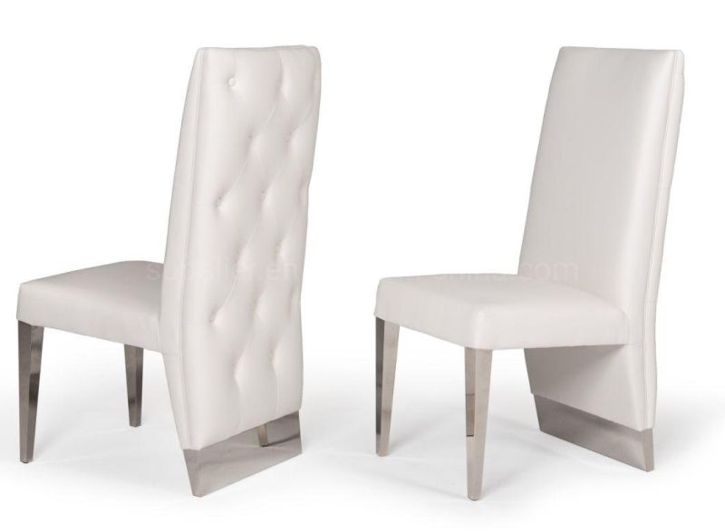 High Quality Dubai Vintage White Faux Leather Dining Room Chair