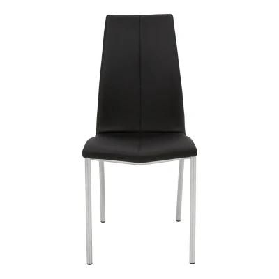Luxury Modern Restaurant Furniture Classical Design Fabric PU Dining Chair with Metal Legs