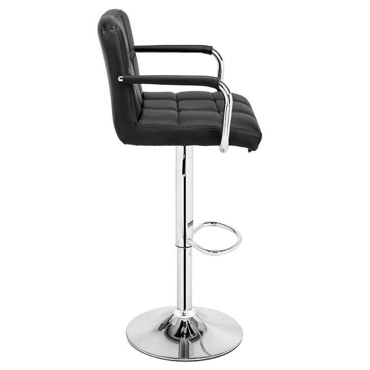 Modern Swivel PU Leather Adjustable Metal Coffee High Bar Chair