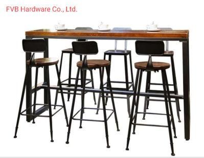 Metal High Top Bar Stool Chairs Cast Iron High Chair and High Table Cafe Furniture