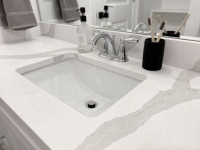 Artificial Quartz Stone Bathroom Vanity Eased, Full Bullnose, Laminated, Beveled, Ogee Vanity Top