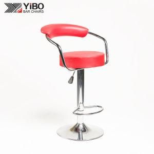 Swivel Adjustable Revolving Gas Lift Bar Stool Metal Base PU Chair for Bar Table