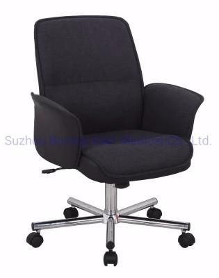 Middle Back PU Leather Fabric Home Conference Office Chair