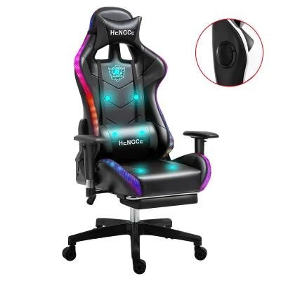 CE Approval RGB Comfortable Adjustable Leather PC Games Racing Gaming Chair with Footrest