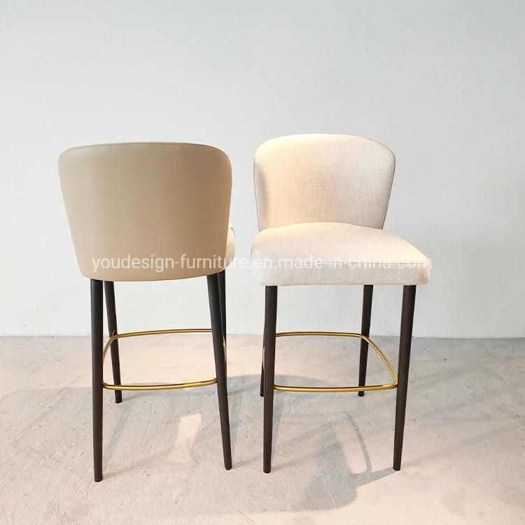 Modern Wood High Leg Bar Stool Bar Chair Half Leather Kitchen Bar Chairs for Bar with Wholesale Price