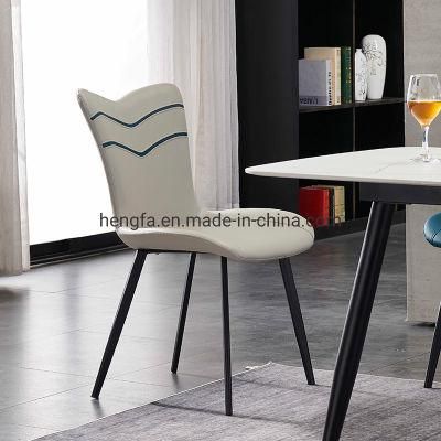 Modern Leather Restaurant Furniture Living Room Metal Frame Dining Chairs