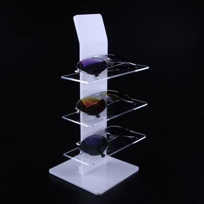 Retail Shops Customized 3 Tiers Acrylic Glasses Display Stand