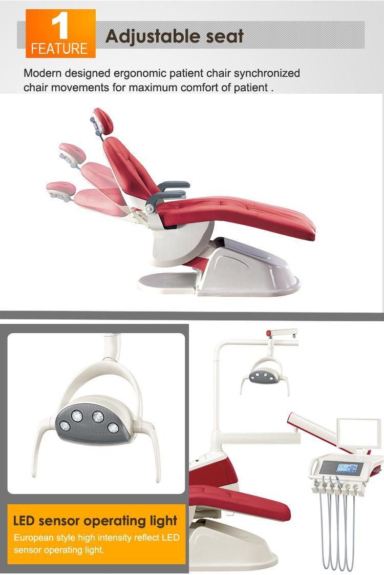 Hot Sales Duxury Dental Chair with 3 Memory Programs and Casting-Aluminum Base