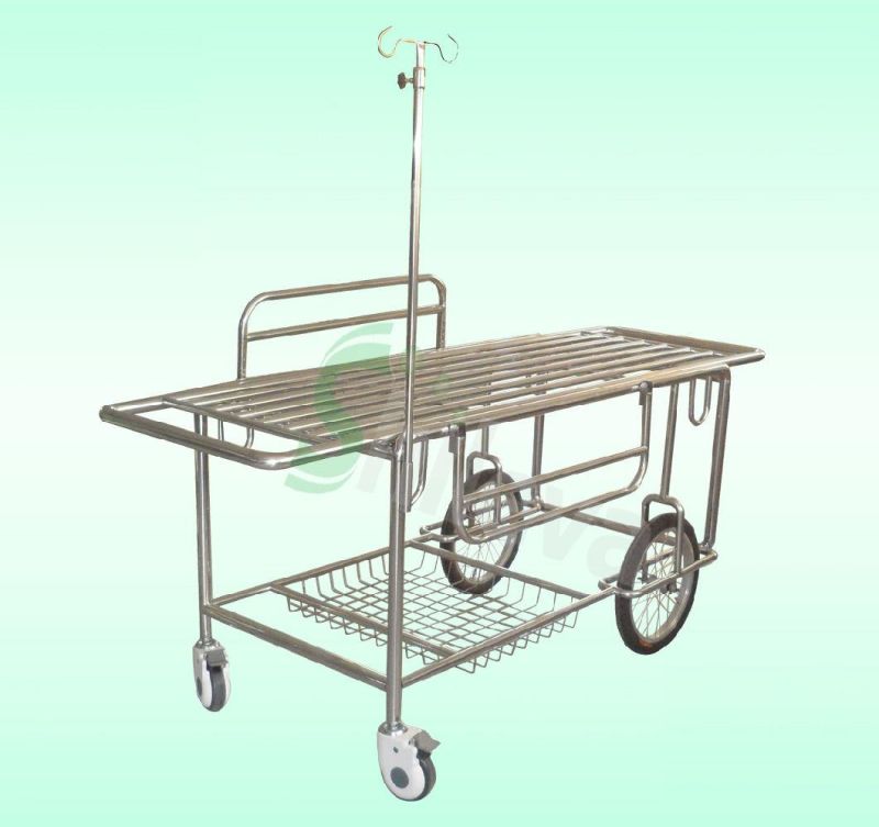 Stainless-Steel Hospital Transfer Carts Trolley for Medical First Aid (SLV-B4004S)