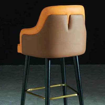 High Stool Modern Furniture Dining Chair with Armrest Backrest