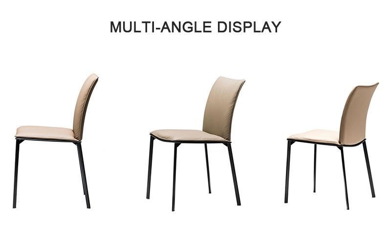 Modern Kitchen Dining Sets Upholstered Leather Furniture Metal Dining Chair
