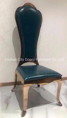 Luxury Stainless Steel Golden High Back Chair for Wedding and Hotel