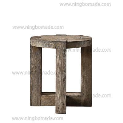 Rough-Hewn Planks Furniture Rustic Nature Reclaimed Oak Round Corner Table