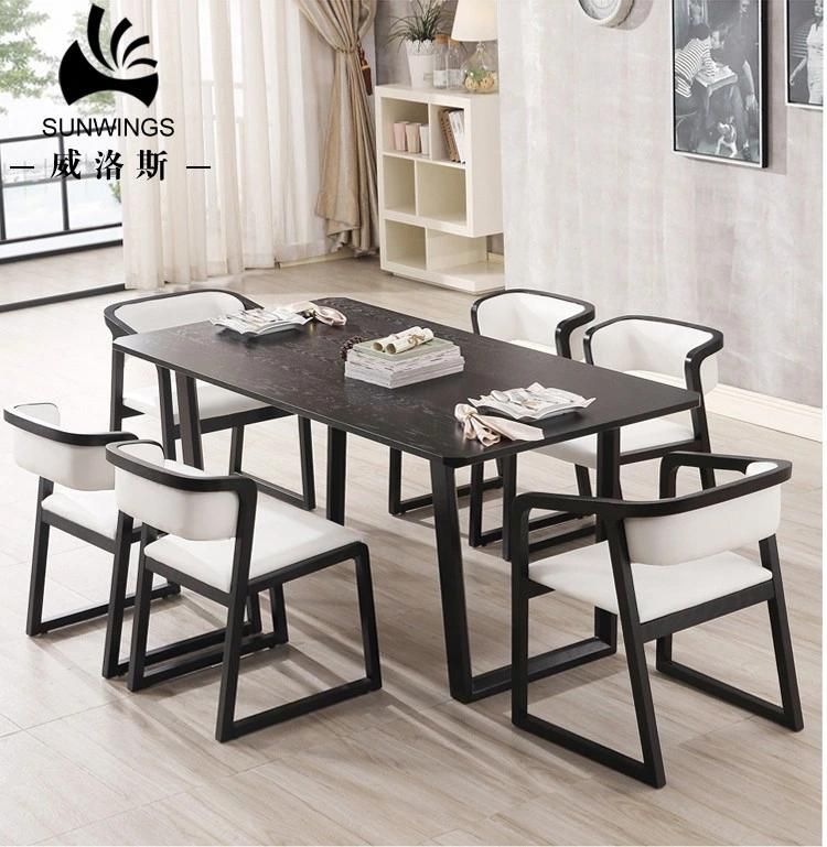 Elegant Tenon Structure Wooden Cushion Dining Chair From Foshan Factory