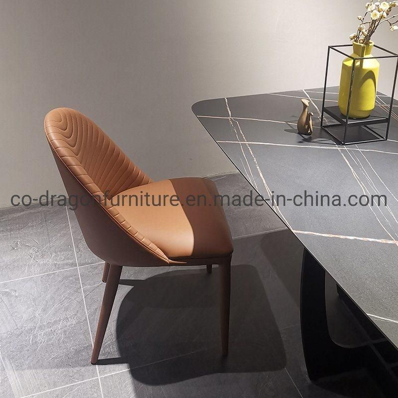 2021 New Design Dining Furniture Steel Leather Dining Chair Set