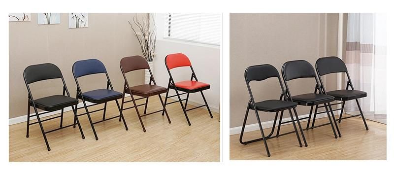 Home Office Conference Furniture Stacking Fabric Upholstered Flexible Folding Leather Chairs