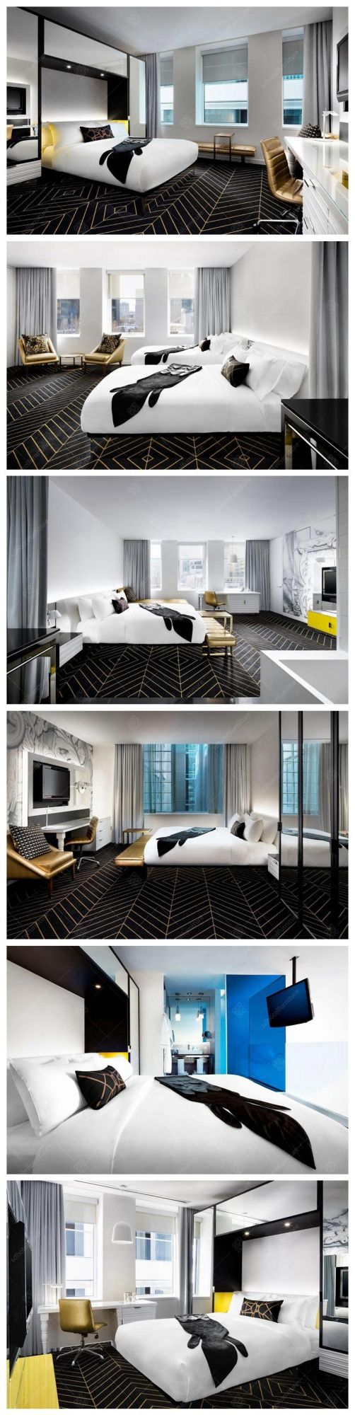New Fashion 5 Stars Wooden Hotel Bedroom Furniture Sets