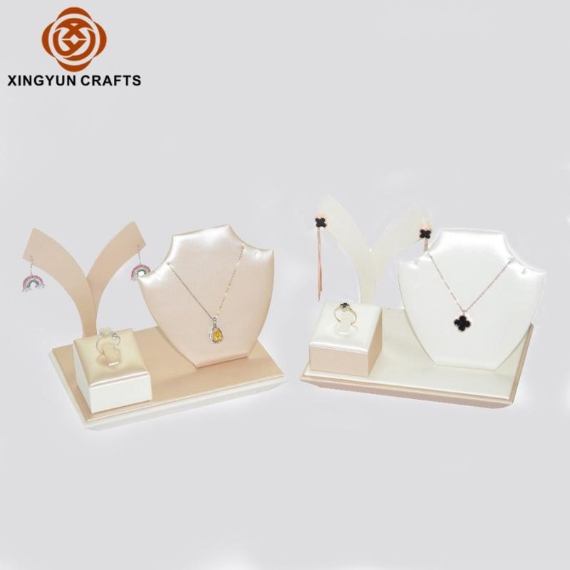 High Quality Ring Earring Display Jewelry Rack Display Customized Full Leather Gift Packaging Tray