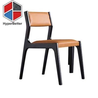 Armless Wood Frame PU Leather Hotel Chairs