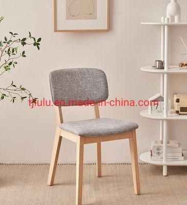 Factory Price Commercial Restaurant Cafe Shop Furniture Fabric Upholstered Leather Cushion Solid Wood Frame Dining Chair