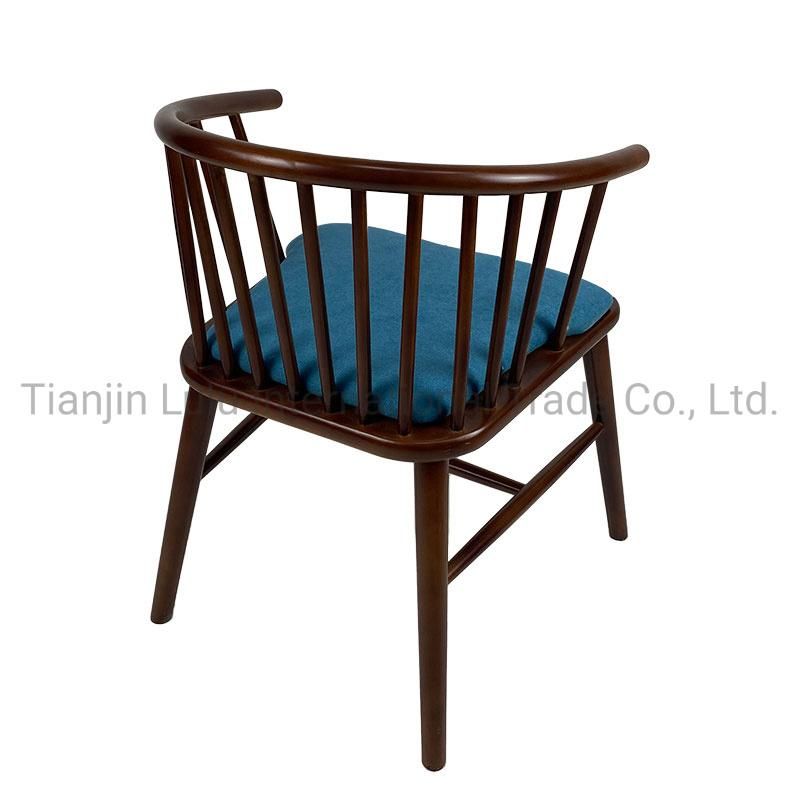 Hotel Lobby Wood Armrest Coffee Shop Leisure Chairs Living Room Dining Chairs