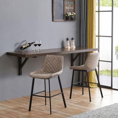 Wholesale Bistro Pub Coffee Bar Stool Modern Soft Leather Bar Chair with Metal Base