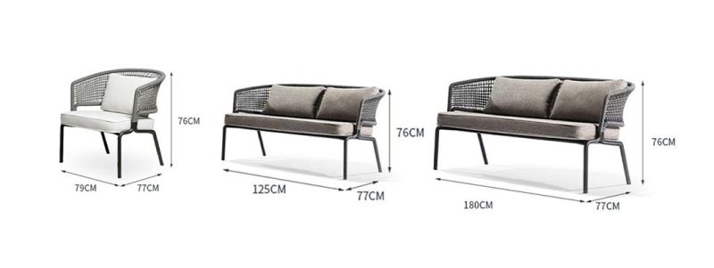 Modern Leisure Wholesale Custom Outdoor Garden Patio Home Rattan Bistro Lounger Sofa Set