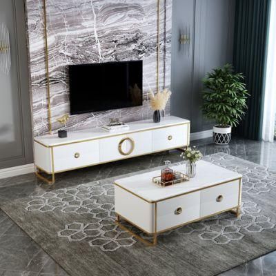 2021 Luxury and Minimalist Home Living Room Furniture Coffee Table with Metal Leg
