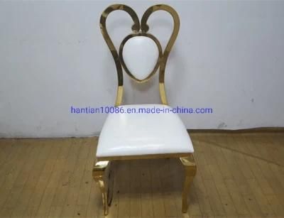 China Bridal Furniture Queen Stainless Steel Love Shape Banquet Dining Chairs