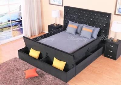 Huayang Latest Design Home Hotel Furniture Upholstered Leather Surface King Size Queen Airplane Bed King Bed