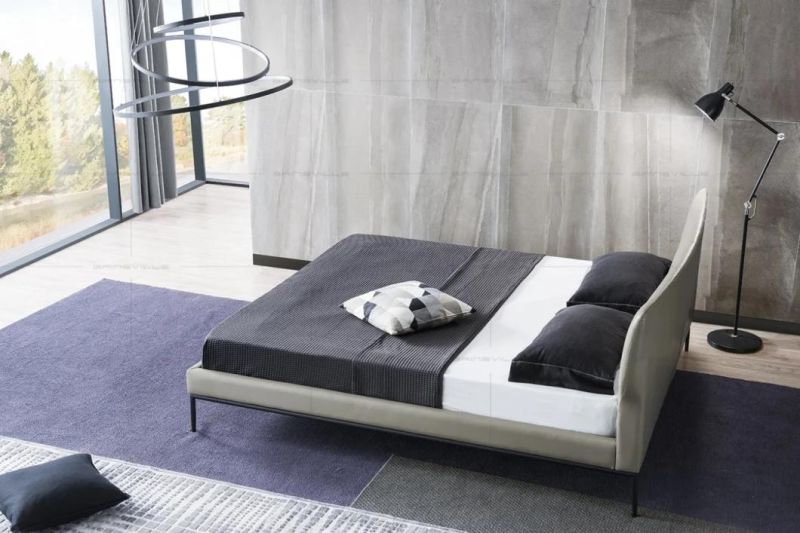 Hot Sale Modern King Bed Queen Bed American Import Leather Bed Wall Bed Gc1729