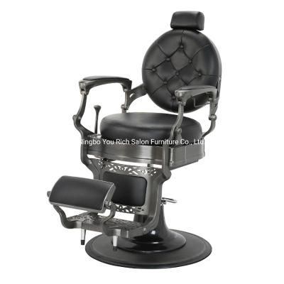 Salon Barber Chair for Man or Woman with Stainless Steel Armrest and Aluminum Pedal